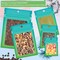 100 Pack Smell Proof Resealable Bags for Food Storage,Cute Mylar Clear Bags for Small Business Foil Pouch Zipper Packaging Bag for Sample Jewelry Eyelash Gloss(Blue Green,2.7X3.9in)